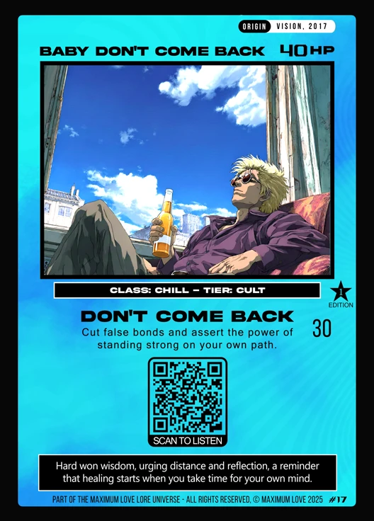 Baby Don't Come Back trading card